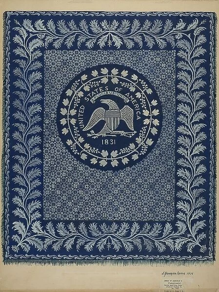 Coverlet (U.S. Seal), 1936. Creator: J. Howard Iams