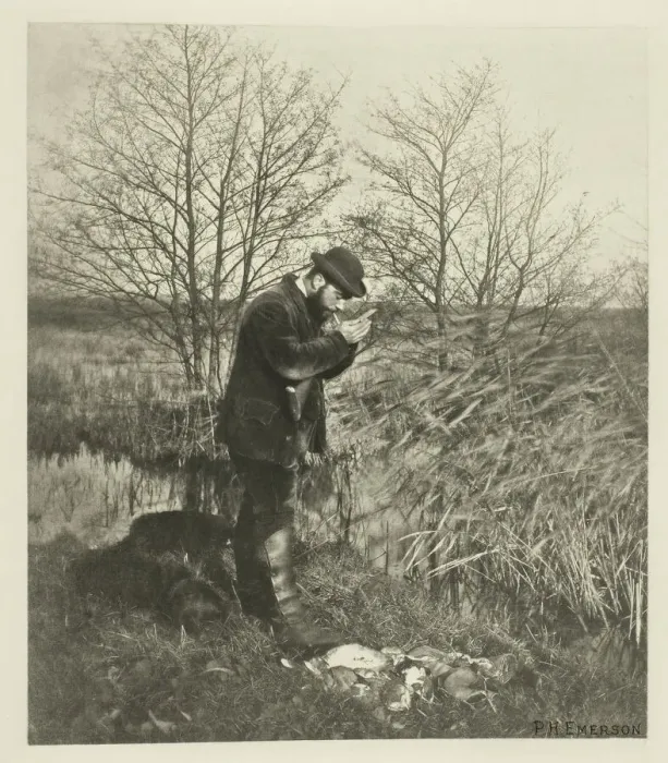 Framed Print : At the Covert Corner (Norfolk), c. 1883 / 87, printed 1888. Creator: Peter Henry Emerson Framed Print : At the Covert Corner (Norfolk), c. 1883 / 87, printed 1888. Creator: Peter Henry Emerson