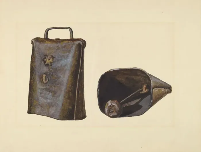 Framed Print : Cow Bell #6 (With Star), c. 1936. Creator: Dorothy Brennan