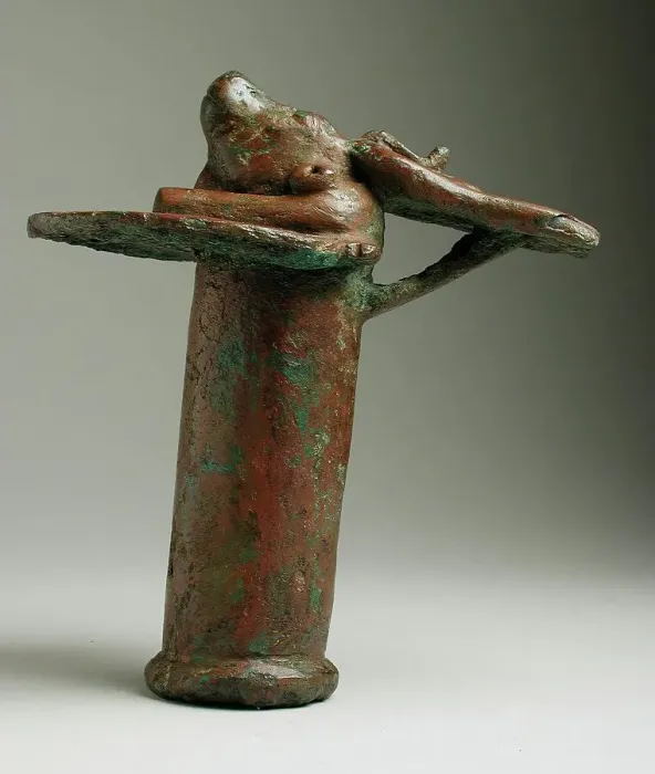 Framed Print : Cow Headed Handle (image 1 of 2), Probably Ptolemaic period (332-30 BCE). Creator: Unknown Framed Print : Cow Headed Handle (image 1 of 2), Probably Ptolemaic period (332-30 BCE). Creator: Unknown