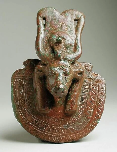 Cow Headed Handle (image 2 of 2), Probably Ptolemaic period (332-30 BCE). Creator: Unknown