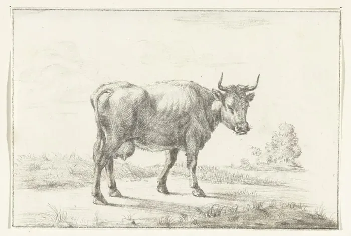 Framed Print : Cow, to the right, 1775-1833. Creator: Jean Bernard Framed Print : Cow, to the right, 1775-1833. Creator: Jean Bernard