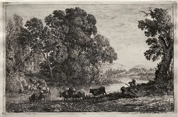 The Cowherd, 1606. Creator: Claude Lorrain (French, 1604-1682)