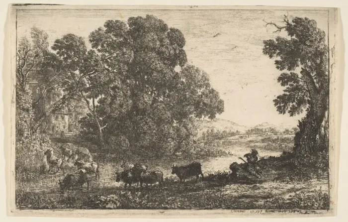 Framed Print : The Cowherd, 1636. Creator: Claude Lorrain Framed Print : The Cowherd, 1636. Creator: Claude Lorrain