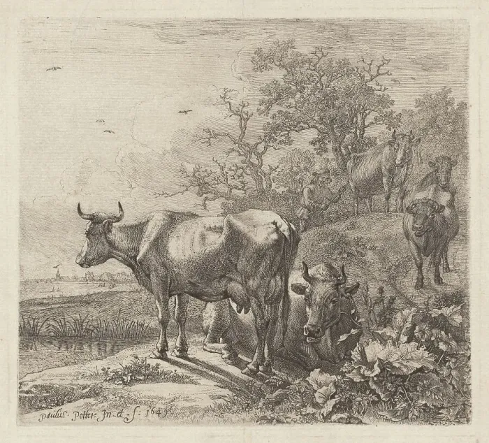 Framed Print : The Cowherd, 1643 (printed 1868?). Creator: Paulus Potter