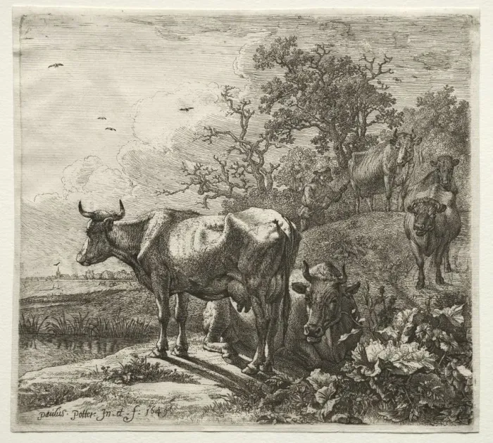 Framed Print : The Cowherd. Creator: Paulus Potter (Dutch, 1625-1654) Framed Print : The Cowherd. Creator: Paulus Potter (Dutch, 1625-1654)