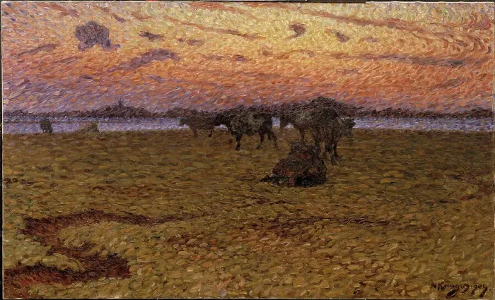 Framed Print : Cows on the Beach, 1909. Creator: Nils Kreuger Framed Print : Cows on the Beach, 1909. Creator: Nils Kreuger