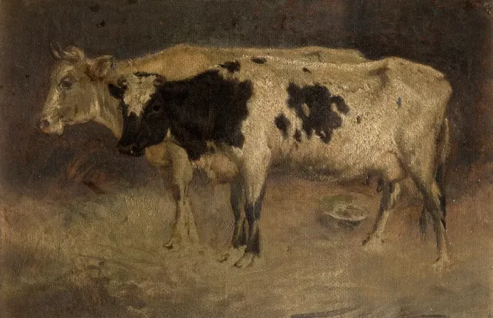 Framed Print : Cows, c1870s. Creator: Andre Plumot Framed Print : Cows, c1870s. Creator: Andre Plumot