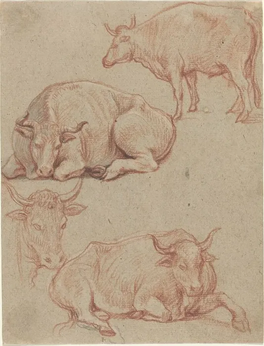 Framed Print : Four Cows. Creator: Claude Lorrain Framed Print : Four Cows. Creator: Claude Lorrain