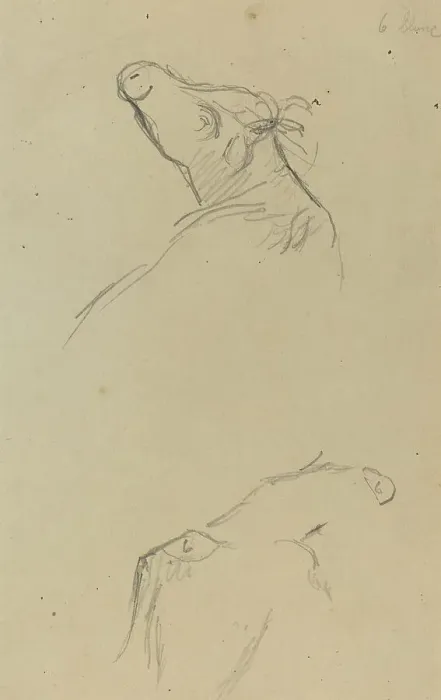Framed Print : Two Cow's Heads [verso], 1884-1888. Creator: Paul Gauguin