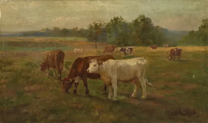 Framed Print : Cows, n. d. Creator: Edward Mitchell Bannister