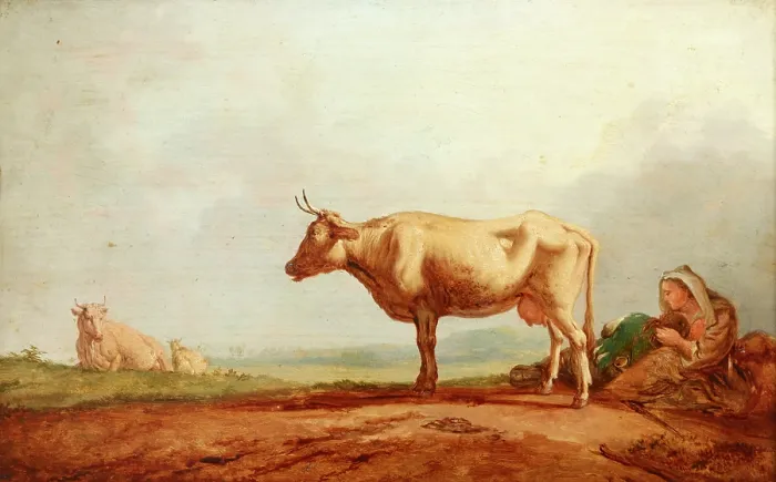Framed Print : Cows at Pasture, c1800. Creator: Jacob van Strij Framed Print : Cows at Pasture, c1800. Creator: Jacob van Strij
