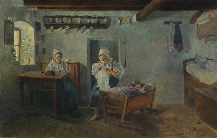 Framed Print : Above the Cradle, 1906. Creator: Gustav Mally Framed Print : Above the Cradle, 1906. Creator: Gustav Mally
