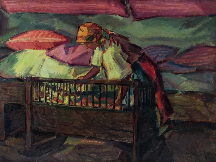 Framed Print : By a Cradle, around 1936. Creator: Gustav Mally Framed Print : By a Cradle, around 1936. Creator: Gustav Mally