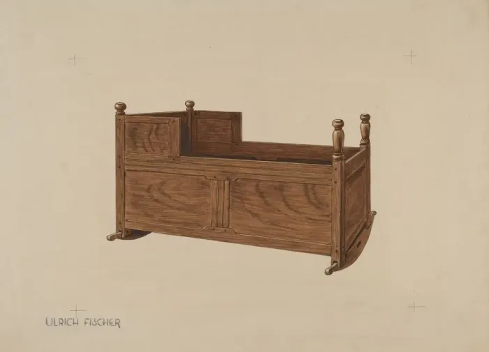 Framed Print : Cradle, c. 1937. Creator: Ulrich Fischer Framed Print : Cradle, c. 1937. Creator: Ulrich Fischer