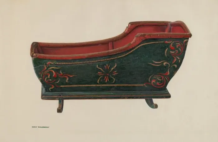 Framed Print : Cradle, c. 1940. Creator: Chris Makrenos Framed Print : Cradle, c. 1940. Creator: Chris Makrenos