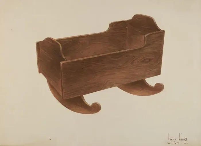 Framed Print : Cradle, c. 1940. Creator: Harry King Framed Print : Cradle, c. 1940. Creator: Harry King