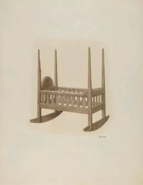 Framed Print : Cradle, c. 1941. Creator: Pearl Davis Framed Print : Cradle, c. 1941. Creator: Pearl Davis