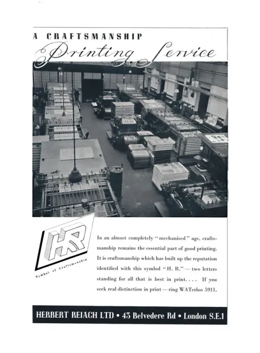 Framed Print : A Craftsmanship Printing Service - Herbert Reiach Ltd, 1939 Framed Print : A Craftsmanship Printing Service - Herbert Reiach Ltd, 1939