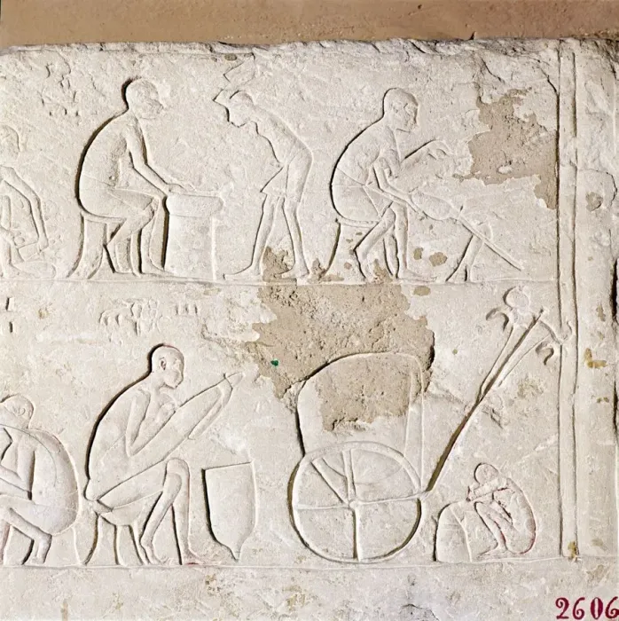 Framed Print : Craftsmen at Work, Blacksmiths, Carriage-Maker and one asleep, c1372BC-1354BC Framed Print : Craftsmen at Work, Blacksmiths, Carriage-Maker and one asleep, c1372BC-1354BC