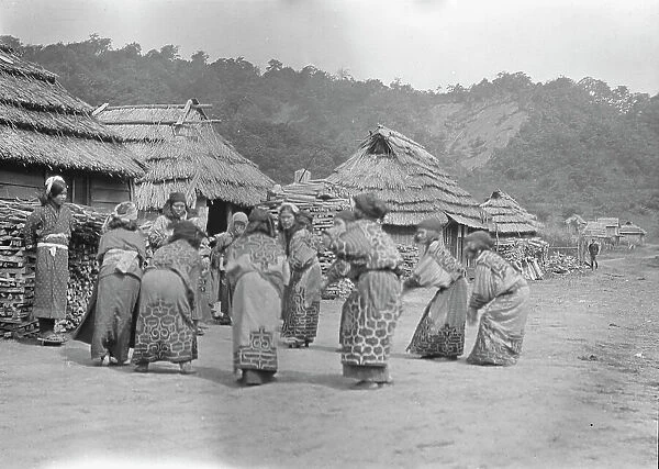 Crane dance of the Ainu women, 1908. Creator: Arnold Genthe