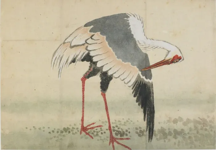 Framed Print : Crane, Edo period, late 18th-early 19th century. Creator: Hokusai Framed Print : Crane, Edo period, late 18th-early 19th century. Creator: Hokusai