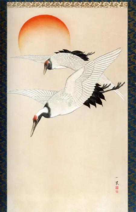 Framed Print : Cranes, c1840 (1886). Artist: Wilhelm Greve Framed Print : Cranes, c1840 (1886). Artist: Wilhelm Greve