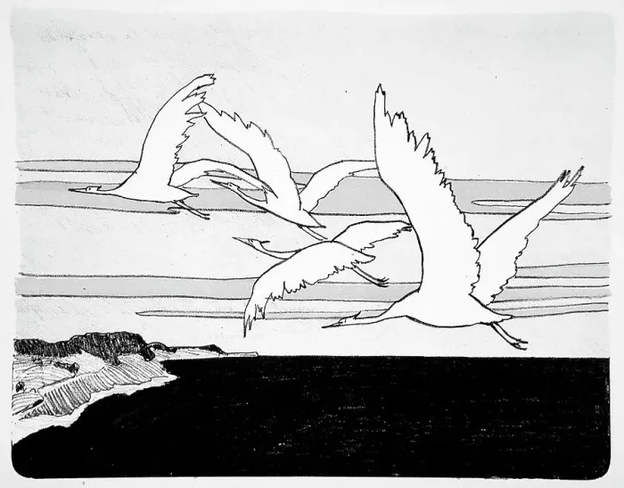 Framed Print : Cranes, c1898. Creator: Walter Leistikow Framed Print : Cranes, c1898. Creator: Walter Leistikow