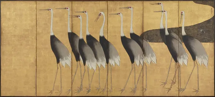 Framed Print : Cranes, End of 17th-Early 18th cen. Creator: Korin, Ogata (1658-1716) Framed Print : Cranes, End of 17th-Early 18th cen. Creator: Korin, Ogata (1658-1716)