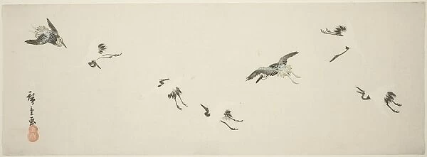 Cranes in flight, n. d. Creator: Ando Hiroshige