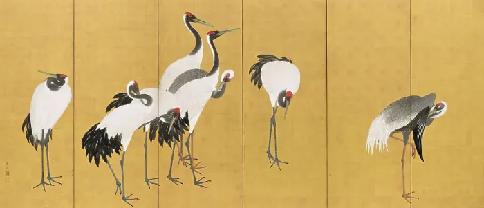 Framed Print : Cranes (image 1 of 20), An'ei period (1772-1780). Creator: Maruyama Okyo Framed Print : Cranes (image 1 of 20), An'ei period (1772-1780). Creator: Maruyama Okyo