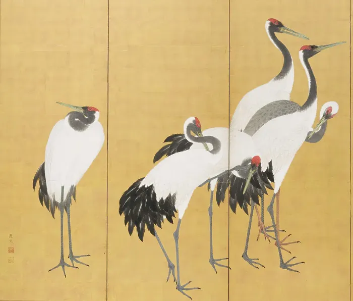 Framed Print : Cranes (image 3 of 20), An'ei period (1772-1780). Creator: Maruyama Okyo Framed Print : Cranes (image 3 of 20), An'ei period (1772-1780). Creator: Maruyama Okyo