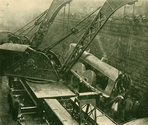 Cranes At Work After An Accident, 1930. Creator: Unknown