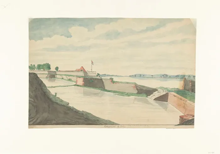 Framed Print : Cranganore Fort at Cochin, 1785. Creator: Jan Brandes Framed Print : Cranganore Fort at Cochin, 1785. Creator: Jan Brandes