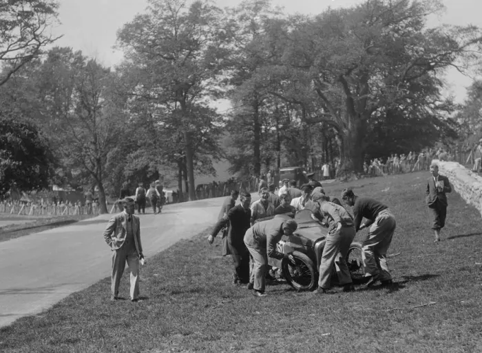 Framed Print : Crashed Austin 7 of B Sparrow, Donington Park Race Meeting, Leicestershire, 1933 Framed Print : Crashed Austin 7 of B Sparrow, Donington Park Race Meeting, Leicestershire, 1933