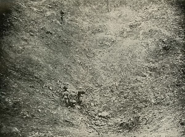 A Mine Crater in High Wood, (1919). Creator: Unknown