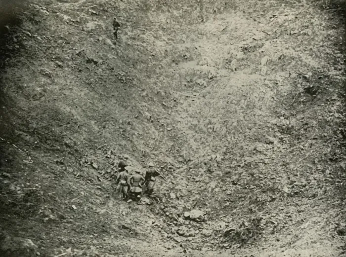 Framed Print : A Mine Crater in High Wood, (1919). Creator: Unknown Framed Print : A Mine Crater in High Wood, (1919). Creator: Unknown