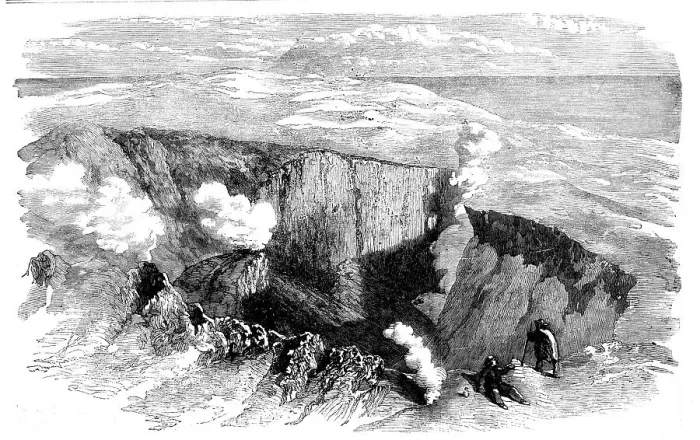 Framed Print : The Crater of Mount Etna a few days prior to the Late Earthquake, 1858. Creator: Unknown Framed Print : The Crater of Mount Etna a few days prior to the Late Earthquake, 1858. Creator: Unknown