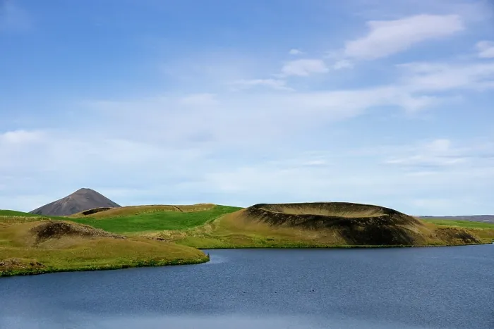Framed Print : Craters, Lake Myvatn A. Creator: Tom Artin Framed Print : Craters, Lake Myvatn A. Creator: Tom Artin