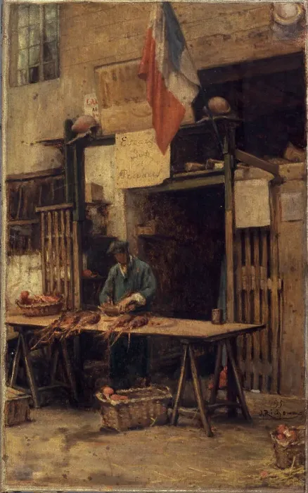 Framed Print : Crayfish merchant, 1895. Creator: Jules Richomme Framed Print : Crayfish merchant, 1895. Creator: Jules Richomme