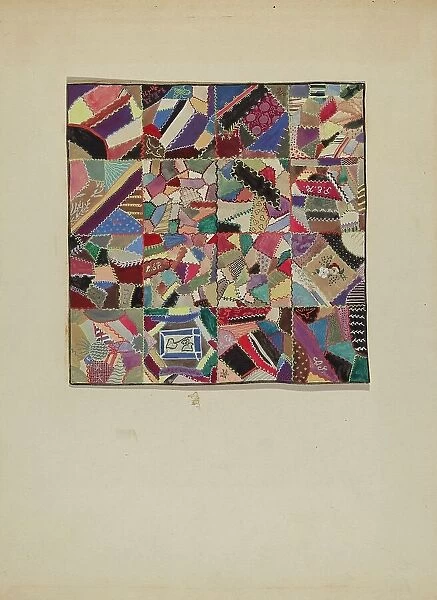 Crazy Quilt, c. 1936. Creator: Evelyn Bailey