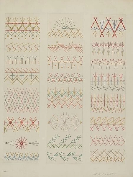 Crazy Quilt (Stitches), c. 1937. Creator: William Kieckhofel