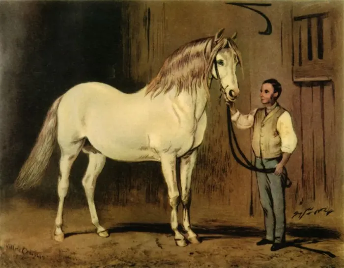 Framed Print : Cream State Carriage Horse of Queen Victorias Stud, c1875, (1944). Creator: Unknown Framed Print : Cream State Carriage Horse of Queen Victorias Stud, c1875, (1944). Creator: Unknown