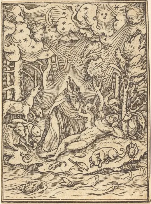 Framed Print : The Creation. Creator: Hans Holbein the Younger Framed Print : The Creation. Creator: Hans Holbein the Younger