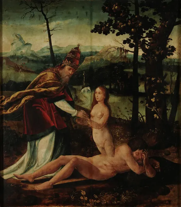 Framed Print : The Creation of Eve, ca 1530. Creator: Anonymous Framed Print : The Creation of Eve, ca 1530. Creator: Anonymous