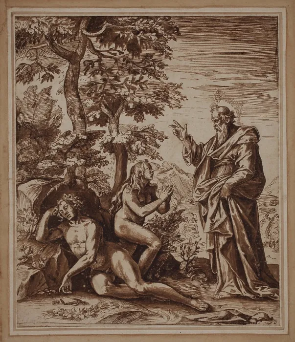Framed Print : The Creation of Eve, between late 16th and mid-17th century. Creator: Giovanni Lanfranco Framed Print : The Creation of Eve, between late 16th and mid-17th century. Creator: Giovanni Lanfranco