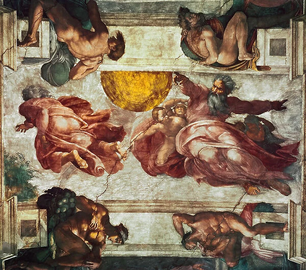 The Creation of the Sun, the Moon and the Plants. Sistine Chapel ceiling in the Vatican, 1508-1512. Creator: Buonarroti, Michelangelo (1475-1564)