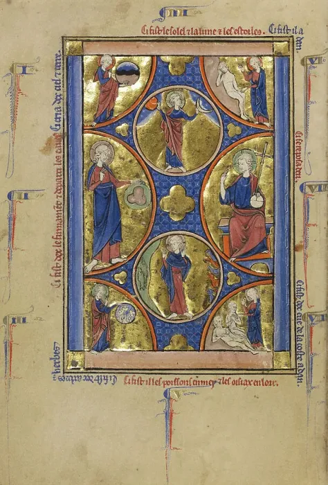 Framed Print : The Creation of the World; Wenceslaus Psalter, about 1250-1260. Creator: Unknown Framed Print : The Creation of the World; Wenceslaus Psalter, about 1250-1260. Creator: Unknown