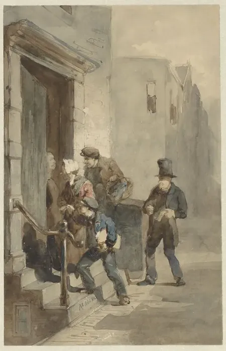 Framed Print : The Creditors, c.1855-1856. Creator: Matthijs Maris Framed Print : The Creditors, c.1855-1856. Creator: Matthijs Maris