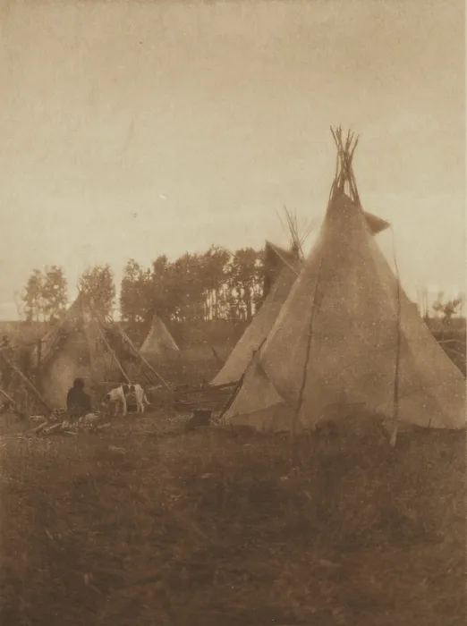 Framed Print : A Cree Camp, 1926. Creator: Edward Sheriff Curtis Framed Print : A Cree Camp, 1926. Creator: Edward Sheriff Curtis